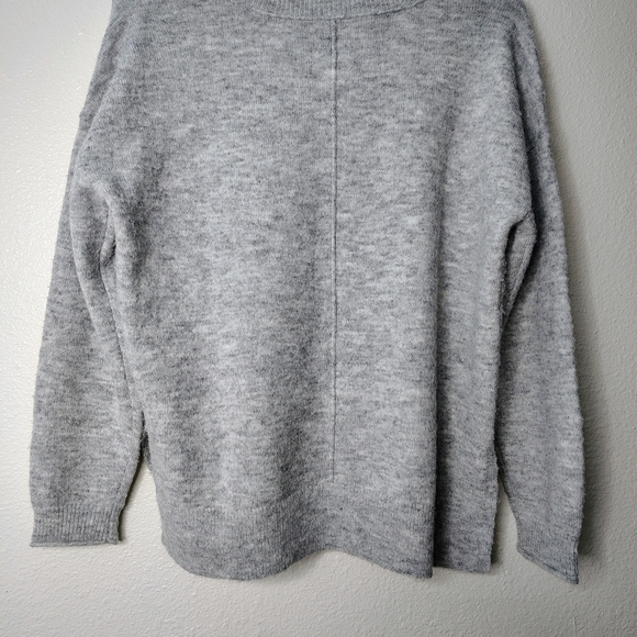 Lucky Brand Women's Gray V-Neck Wool Blend Softly Ribbed Knit Tunic Sweater Sz S - Picture 10 of 13